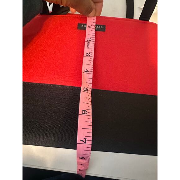 Vintage Kate Spade Bag First Edition Rare Red and Black Structured Tote Handbag - Picture 13 of 13